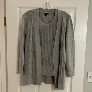 Talbots Sweater Set / Petite S (sweater) - S (shell) / Silver Sparkle